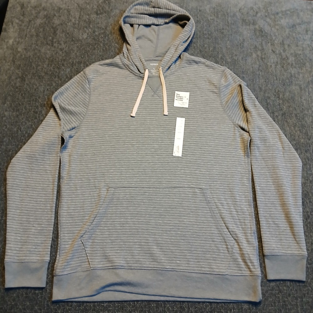 Sonoma Goods For Life Mens Supersoft Double-Knit Hoodie Gray Size Large NWT $36!